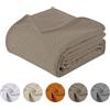 Il Gruppone Passione Casa Copriletto Nido D'ape 100% Cotone Tinta Unita Singolo Piazza Mezza Matrimoniale Prodotto Italiano Waffle Coperta Estiva Leggera Letto Divano Elegante - Tortora - Matrimoniale260x280Cm