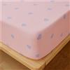 Odot Lenzuolo Coprimaterasso con Angoli, Motivo Amore Cuore Lenzuola sotto con Angoli profondità 30cm, per Bambino Adulto, Singolo Matrimoniale e Una Piazza e Mezza (120x200x30cm,Rosa)