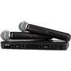 Shure BLX288/B58 Microfoni wireless UHF per chiesa, karaoke e voci, Durata batteria 14 ore, raggio 100 m Include 2 microfoni vocali BETA 58A, ricevitore doppio canale Banda T11