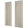 Deconovo Tende Oscuranti Termiche con Nastro a Matita - 2 Stili di Montaggio, Set di 2 Tende Moderne Isolanti per Camera da Letto e Soggiorno, 140x290 CM, Beige Chiaro