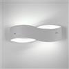 Dorlink Applique da Parete LED Interno, Applique da Parete Onda Bianco Moderno, 18W 1620LM Plafoniera LED Parete Camera da Letto, 6500K Lampada da Parete Soggiorno, Applique LED per Corridoio