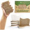 AIRNEX Spugne da cucina naturali, confezione da 6, in cellulosa e buccia di cocco, spugne per lavare i piatti, inodore, antigraffio, in noce, ecologiche, ad asciugatura rapida