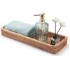 DECRAFTS Vassoi Rattan da Bagno Cestini Portaoggetti Rettangolare per Riporre Asciugamani, Decorativi (Naturale 41.5 x 15.5 x 5cm)