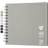 Hiwhy Album fotografico personalizzabile 18 x 18 cm, 20 fogli (40 pagine), carta kraft resistente, album di ricordi per bebè, famiglia, compleanno, matrimonio, anniversario di matrimonio, grigio