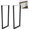 Amig - Set di 2 gambe per tavoli da ingresso | Set di gambe per tavolo in stile industriale | Materiale: Acciaio | Dimensioni: 800 x 300 x 40 mm | Finitura nero opaco