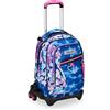 Seven Trolley Scuola Jack 3 Ruote, Viola Fucsia, Custom Cloud, 3 in 1, Triplo Uso, Zaino Con Carrello Sganciabile, Tasca Porta Borraccia e Crossover System, Zaino Scuola Viaggio, Bambina Ragazza