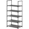 edihome, Scarpiera Salvaspazio Slim, 5 Livelli, (28 x 45 x 89 cm), Organizzatore di scarpe, Portascarpe alto e stretto, plastica, verticale, Show Rack (5 Livelli)