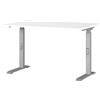 GERMANIA DIE MÖBELMACHER Germania Scrivania 7910-639, bianco/argento, altezza media regolabile, 120 x 91 x 80 cm (LxAxP)