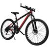 HINOPY Mountain bike da 26 pollici, 21 marce, in alluminio, da uomo, per bambini, con freno a disco, Fully MTB per ragazzi, ragazze, donne e uomini (rosso)
