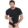 Kappa Maglietta Intima Uomo Cotone 100% Girocollo Offerta 3 E 6 Pezzi, Maglia Intima Uomo Cotone (3 Pezzi-Nero, XXL)
