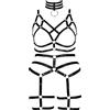 BBOHSS Donne Body Harness Reggiseno Moda Oversize Cage Reggiseno Scollatura Calze Garter Set Punk Gothic Halloween Dance Costume 1 (Nero A)
