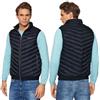 Armani Exchange Gilet Trapuntato con Vero Piumino, Blu Navy/Grigio mélange, L Uomo