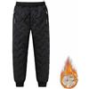 Sunnyfree Pantaloni da jogging unisex in lana di agnello, foderati in pile, per l'inverno, caldi e spessi, da uomo, Nero-b, L
