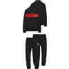 hermet Pigiama Milan Lungo Rosso Nero Bambino Bimbo Ufficiale Homewear Felpa con Zip e Pantalone Lungo 2025 Tuta Cotone (IT, età, 8 Anni, 9 Anni, Regular, Nero)