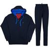 Coveri Tuta Uomo Completa da ginnastica Cotone Garzato con cappuccio zip M L XL XXL 3XL (XXXL - Blu)