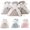 Stella Design Sacchetti Portaconfetti in Lino con Gessetti, 25 Pezzi Bomboniere Battesimo/Nascita, Gessetti Orsetto Maschio/Bambina, Sacchetti Confetti Comunione/Compleanno (Neutro)