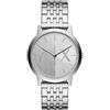 Armani Exchange Orologio per uomo, movimento a due lancette, orologio in acciaio inossidabile con cassa da 40 mm e cinturino in pelle o acciaio, Argento (Silver)