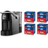 Lavazza A Modo Mio Jolie Evo, Macchina per Caffè Realizzata con 36% di Plastica Riciclata, Macchina Espresso con 64 Capsule Lavazza A Modo Mio Crema e Gusto Classico Incluse, Nera