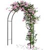 BAKAJI Arco da Giardino Supporto per Piante Rampicanti, Sostegno Pergolato in Metallo per Rose, Fiori, Orto, Colore Verde Scuro, Decorazione da Esterno Resistente Raggi UV Dimensioni 240 x 140 x 35 cm