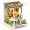 Cuteefun Kit Case in Miniatura da Costruire per Principianti, Miniature Casa delle Bambole Fai da Te con Mobili Copertura Antipolvere e Strumenti, Regali Creativi Artigianali (Tempo Libero)