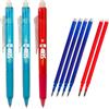 Generico SENDUP Set 9 Pezzi con 3 Penne (2 Blu, 1 Rossa) + 6 Ricariche (4 Blu, 2 Rosse) XXL compatibili con Pilot Frixion, Punta 0,7, Ideale Scuola Stoffa e Pelle, Regalo, Inchiostro Termosensibile