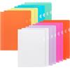 Agoer 16 buste in plastica A4, cartelline in plastica A4, cartelle in plasticas trasparente di 8 colori assortiti sotto camicie di carta, tasca trasparente per l'ufficio della scuola (22 x 31 cm)