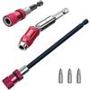 FTXanty 3pcs Portainserti Magnetico 1/4 Punta per Cacciavite Magnetico Portainserti Sgancio Rapido Profondità Vite Regolabile Portapunte Magnetico con Arresto di Profondità