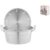 HOME Fornetto Gas Alluminio Cm24 con Coperchio Pentole e Preparazione Cucina, Grigio, 29x25x18 cm