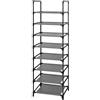 edihome, Scarpiera Salvaspazio Slim, 8 Livelli, (46 X 27 X 141 cm), Organizzatore di scarpe, Portascarpe stretto e alto, in plastica, verticale, verticale, Show Rack (8 Livelli)