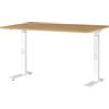 GERMANIA DIE MÖBELMACHER Germania Scrivania 7910-552, a Rovere di Grandson repro/Bianco, altezza media regolabile, 120 x 91 x 80 cm (LxAxP)