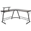 Flash Furniture Angolo per Computer a Forma di L, 181,6 cm, angolare per casa e Ufficio, scrivania da Gioco, salvaspazio, Facile da Montare, Lega di Acciaio, Nero/Nero, Set di 1