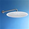 JOHO Soffione Doccia con Braccio a Parete-Soffione Doccia a Pioggia in Acciaio Inox -Docce Fisse con Getti In Silicone Anticalcare - Rotondo D30 cm- Braccio 40 cm, Cromo