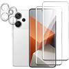 YSVDTEE [4Pezzi] 2 Pezzi Vetro Temperato Pellicola Protettiva + 2 Pezzi Pellicola Fotocamera Compatibile con Xiaomi Redmi Note 13 Pro Plus, 3D Curved Edge to Edge, Durezza 9H, Antiurto Antigraffio