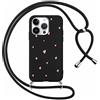 Foonary Cover con Cordino per Apple iPhone 11 Pro Max 6,5, Custodia con Laccio Collana Tracolla Aesthetic Disegni Antiurto Necklace Regolabile Protettiva Corda Case per iPhone 11 Pro Max, Cuore 1