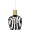 EGLO Empoli Lampadario a 1 luce per il tavolo da pranzo, lampada a sospensione per sala da pranzo, design rétro, in metallo nero e ottone, lampadario con attacco E27
