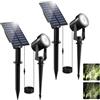 NATPOW Faretti Solari a Led da Esterno, 6000K Luci Solari da Giardino, 2 Modi, Automaticamente Acceso o Spento, Impermeabile IP65 Luci Esterne ad Energia Solare per Cortile, Patio, Alberi, 2 Pezzi