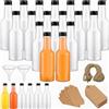 wordmouk 24 Pezzi Mini Bottiglie per Liquore con Tappi a Vite 100ml/3.5oz Riutilizzabile Plastica Bottigliette Trasparenti con Imbuto e Etichetta di carta kraft Mini Bottiglie Alcolici per Ma trimoni