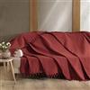 Milam London Coperta color bordeaux Copriletto in cotone waffle Copridivano king size Copriletto grande a 3 posti Coperta copriletto Grandi divani 220 x 240 cm