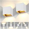 CANMEIJIA 2 Pezzi Applique da Esterno, 12W Lampade da Esterno IP65 3000K Lampada da Parete Ad angolo Regolabile, Bianca, per Portico, Soggiorno E camera da Letto