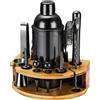 Lebarstor Set Shaker Cocktail Kit Barman con Supporto, Set Barman in Acciaio INOX da 750ML 12 pezzi con dosatore misurino cocktail, Kit Barman Professionale Completo per Home Bar, Regali per Papà (Nero)