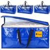 iespell Confezione da 4 scatole portaoggetti extra large resistenti con coperchio, grandi scatole per traslochi, scatole per traslochi, sacchetti sottovuoto (blu)