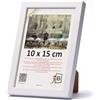 3-B - Cornice portafoto modello Lund in bianco - 10 x 15 cm - con vetro acrilico, cornice in legno, cornice per foto, cornice per ritratti
