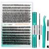 GEMERRY Ciglia Finte Ciuffetti Kit 30D/40D Ciuffi a Ciglia 0.07mm D Curl 10-18mm con Bond and Seal Pinzette er Uso Personale a Casa Ciglia a Grappolo Extension Ciglia Kit(30+40D-0.07D-10-18mm-Set)