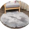 DQMEN Faux pelliccia di agnello di pecora tappeto,Pelliccia sintetica Tappeto vello di pecora (grigio, 90 X 90 CM)