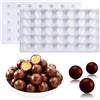 SPORWAY 2 stampi in silicone per cioccolatini, 35 fori, diametro 2 cm, forma per cioccolatini, palline di tartufo, stampi in silicone per dolci, cubetti di ghiaccio, caramelle, cioccolato