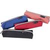 Exacompta - Rif. 52710E - 1 astuccio quadrato WOOD in PU effetto tessuto, foderato in poliestere, può contenere un doppio decimetro - salvaspazio - colori casuali: blu, corallo, nero o rosso