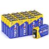 PKCELL Batterie 9V 6F22 PKCELL, Pila 9V a Lunga Durata per Rilevatori di Fumo, Sensori di Allarme Antifurto, Batteria Quadrata per Irrigatore Giardino, Confezione da 16