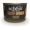 Schesir Taste The World, Gusto Pollo Masala, Cibo Umido Completo per cani (lattine 8 da 150g)