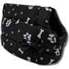 Odolplusz Elegante borsa per cani e gatti, lavabile, taglia piccola, media, XS, S, L, M/M, borsa per il trasporto (nero con zampe)