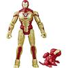 Marvel Mech Strike Mechasaurs Iron Man Action Figure 10,2 cm con accessori per armi, giocattolo per bambini dai 4 anni in su, misura media